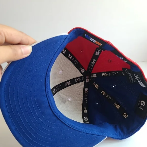 New Era Cap New York Giants NFL19 7 3/8 DFT OSTG  Fitted White/Red/Blue 59fifty - Picture 6 of 10